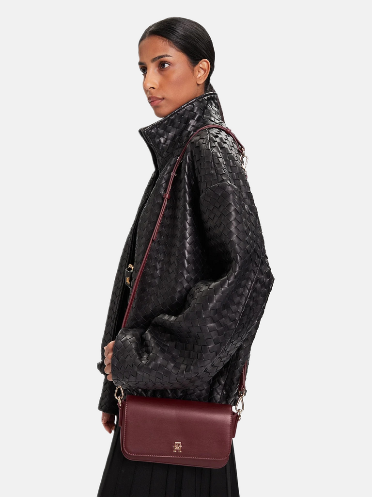 Tommy Hilfiger bordo ženska torba sa diskretnim znakom-[SKU]