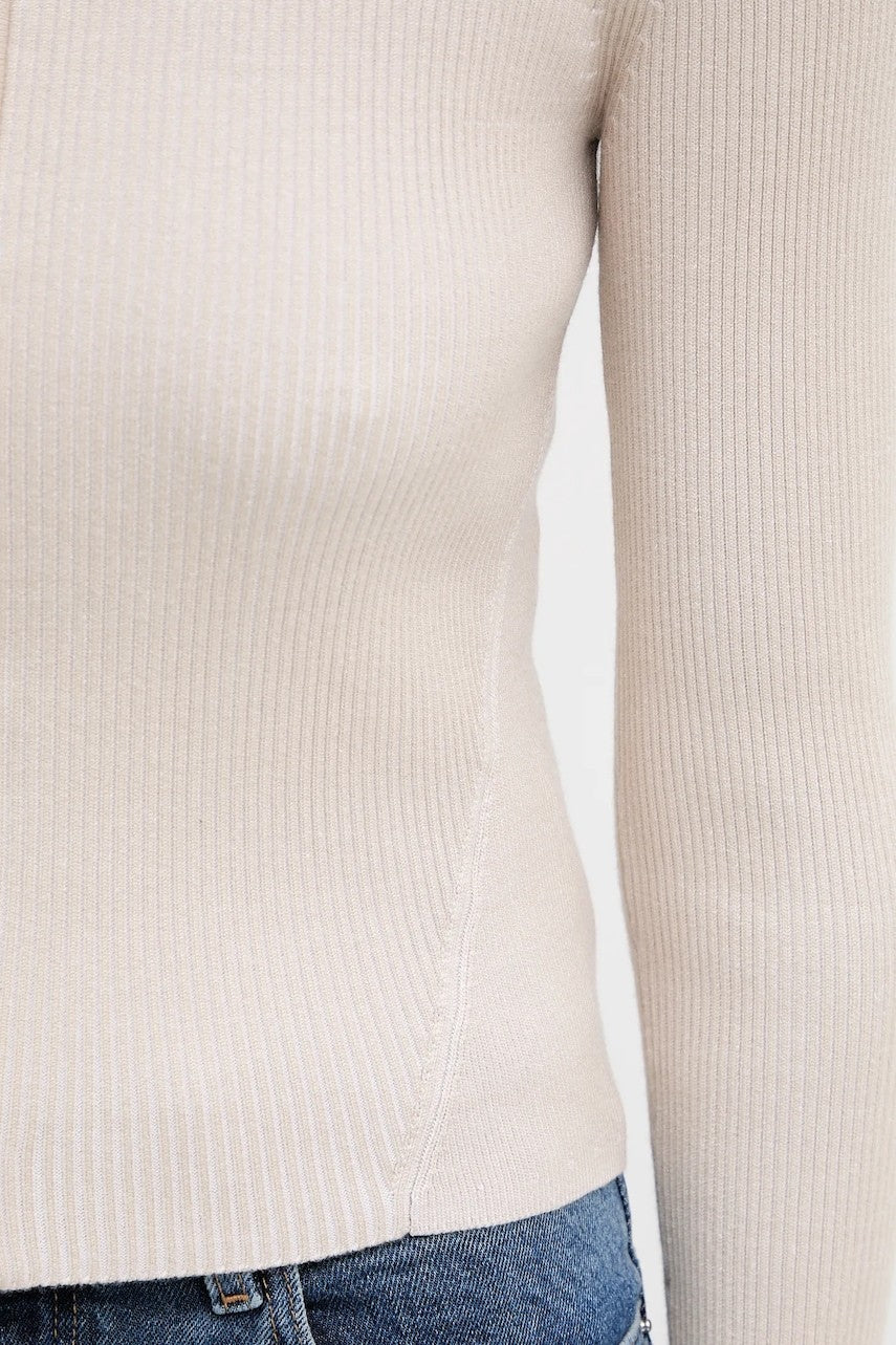 Calvin Klein bež ženska pletena jakna s rajsferšlusom