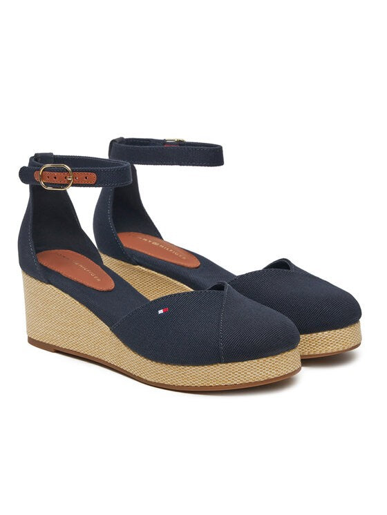 Tommy Hilfiger tamnoplave ženske sandale na punoj peti