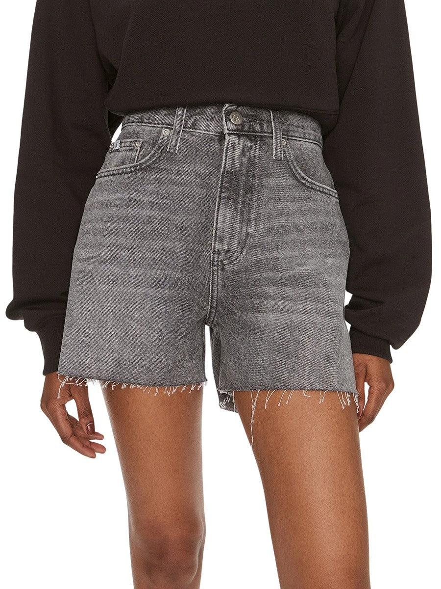 Calvin Klein sivi ženski jeans šorc s trapez krojem