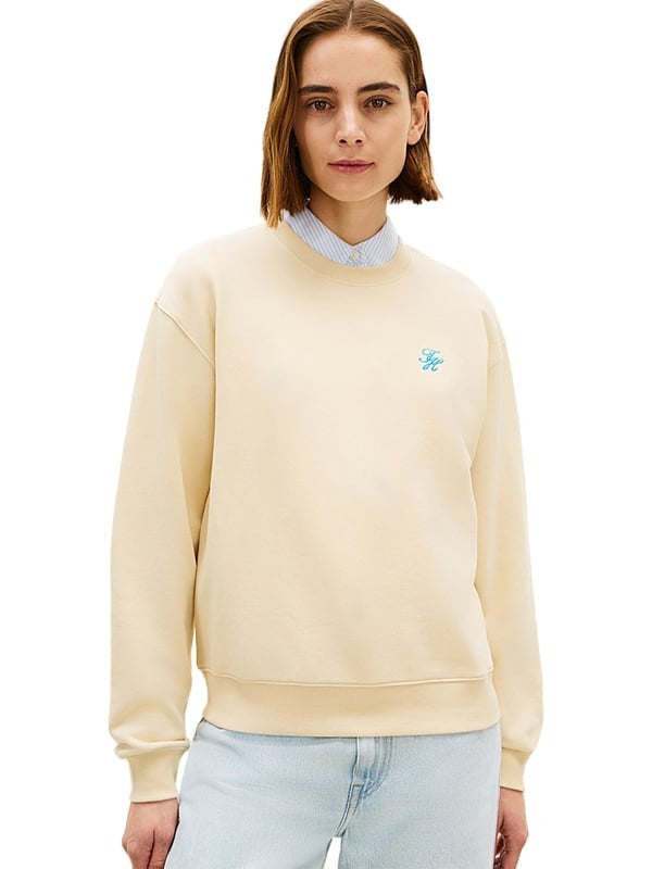 Tommy Hilfiger bež ženska majica s vezenim logom