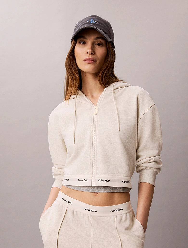 Calvin Klein bež ženska dukserica s kapuljačom