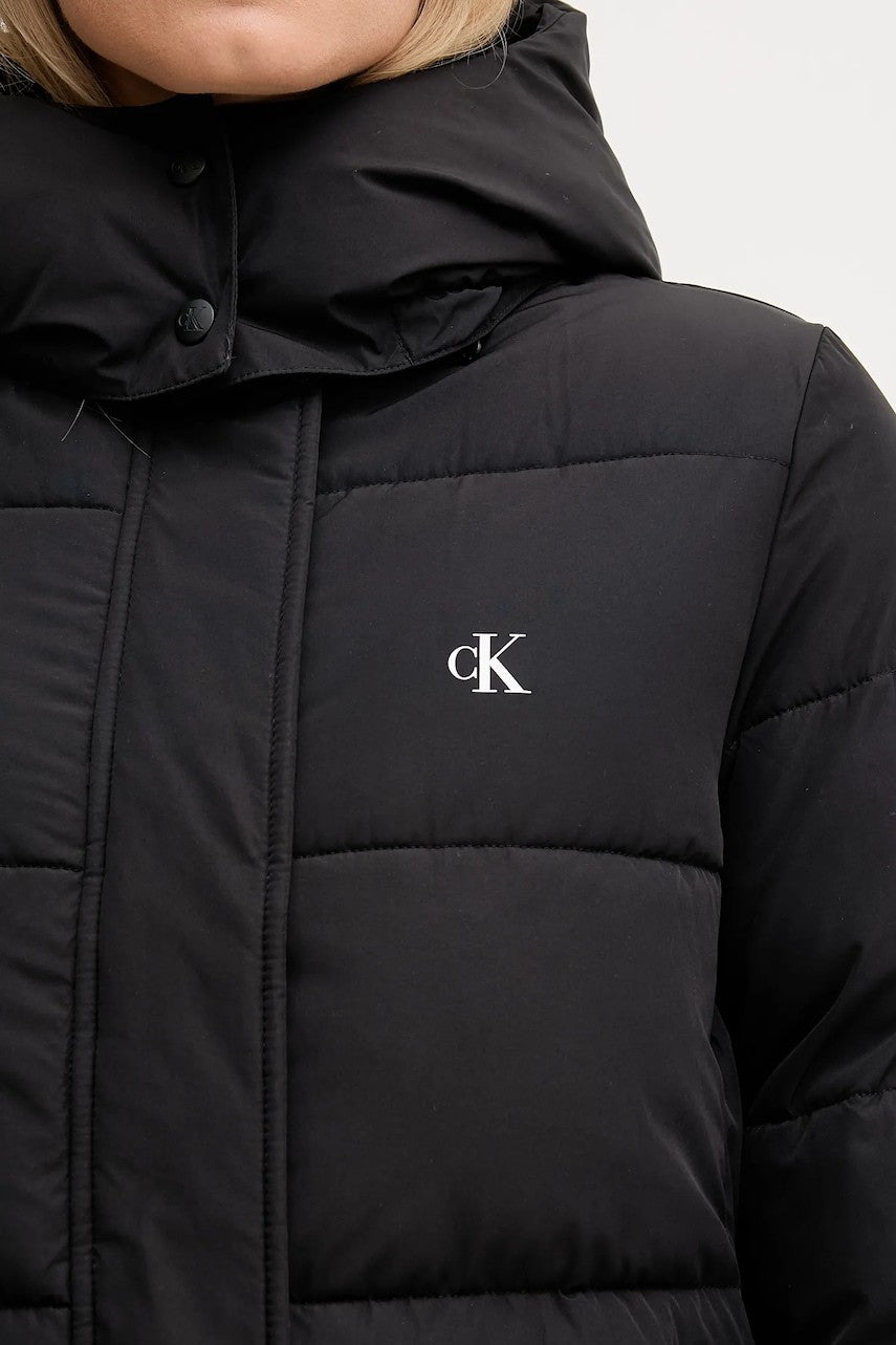 Calvin Klein crna ženska pernata jakna s kapuljačom