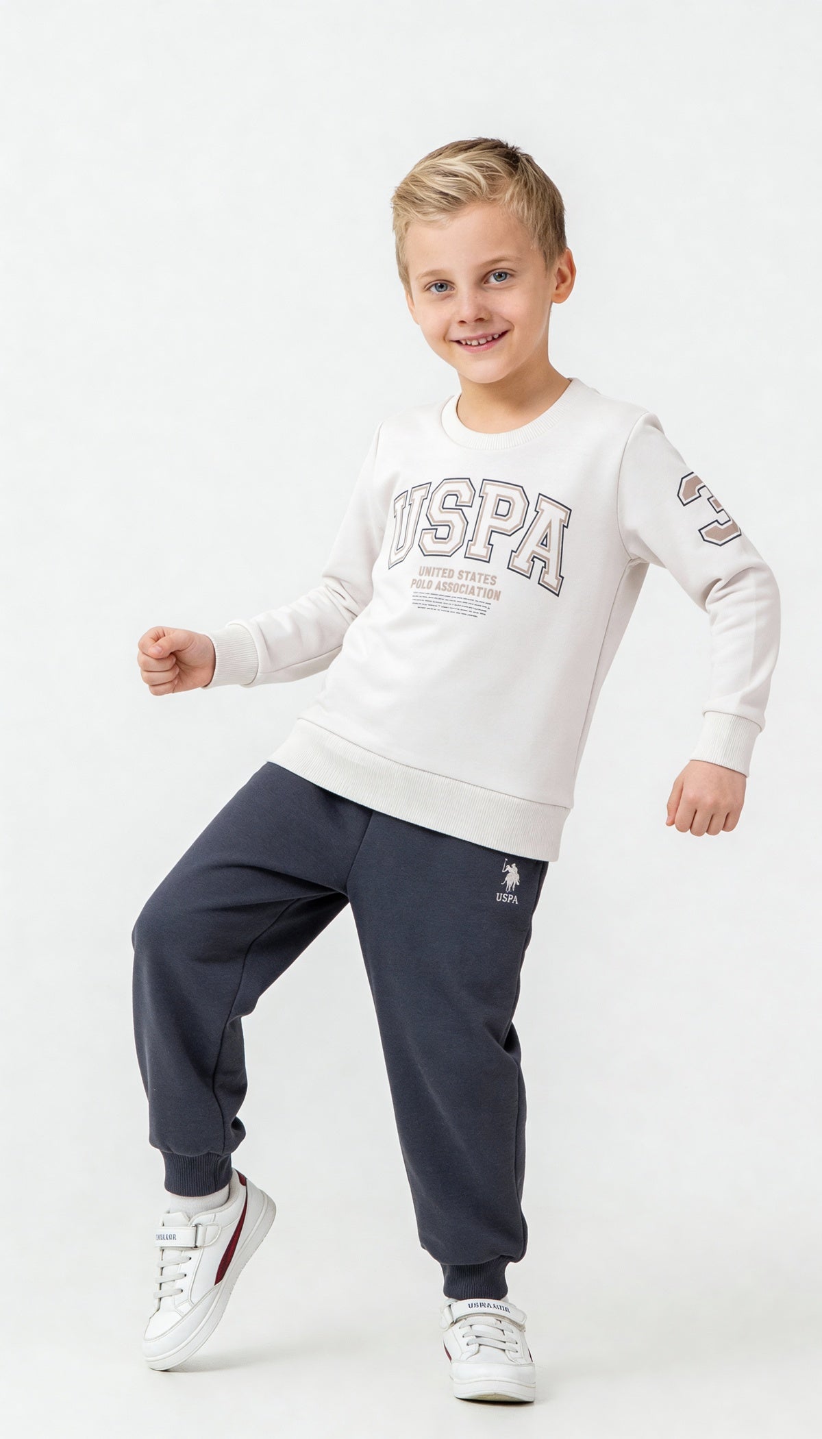 U.S. Polo Assn. sivi komplet dukserica i trenerka za dječake