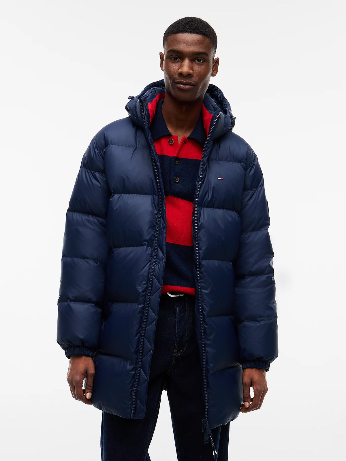 Tommy Hilfiger teget muška duga prošivena jakna