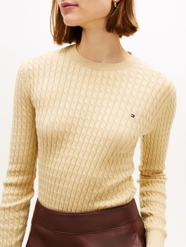 Tommy Hilfiger bež ženski džemper s pletenim uzorkom