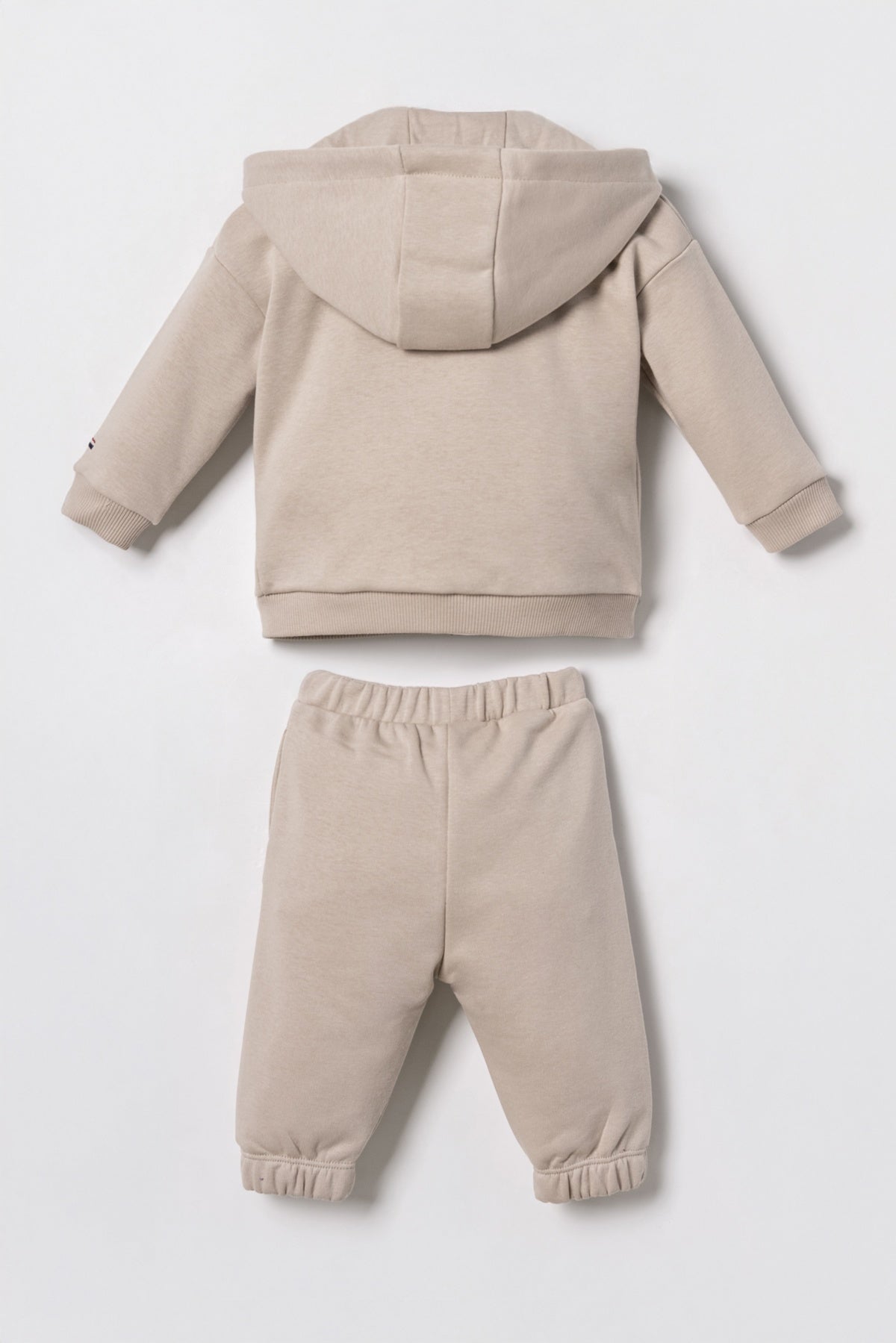 U.S. Polo Assn. bež trodijelni komplet s kapuljačom za bebe