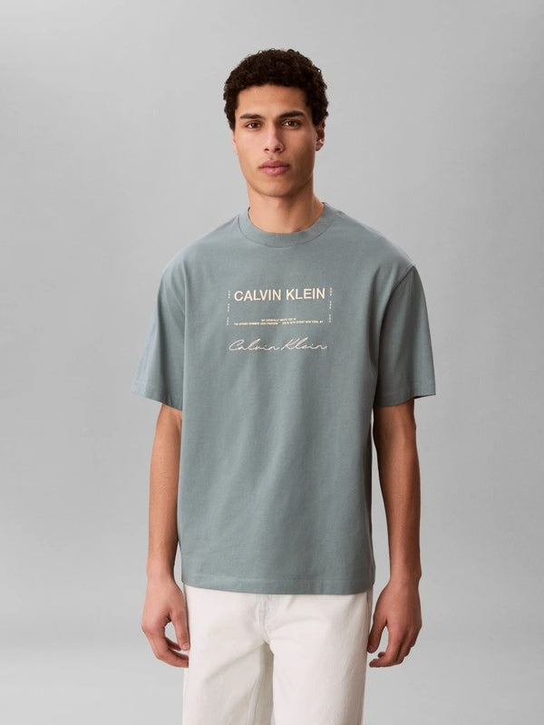 Calvin Klein sivoplava muška majica s natpisom