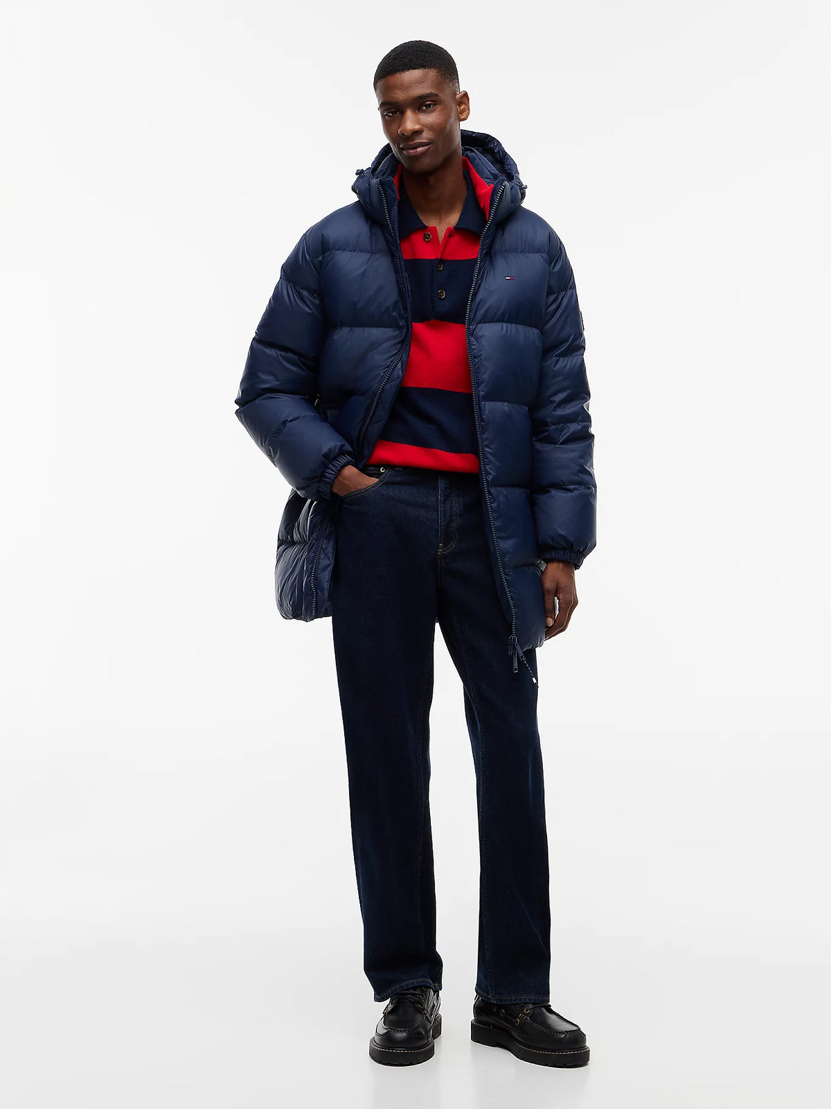 Tommy Hilfiger teget muška duga prošivena jakna