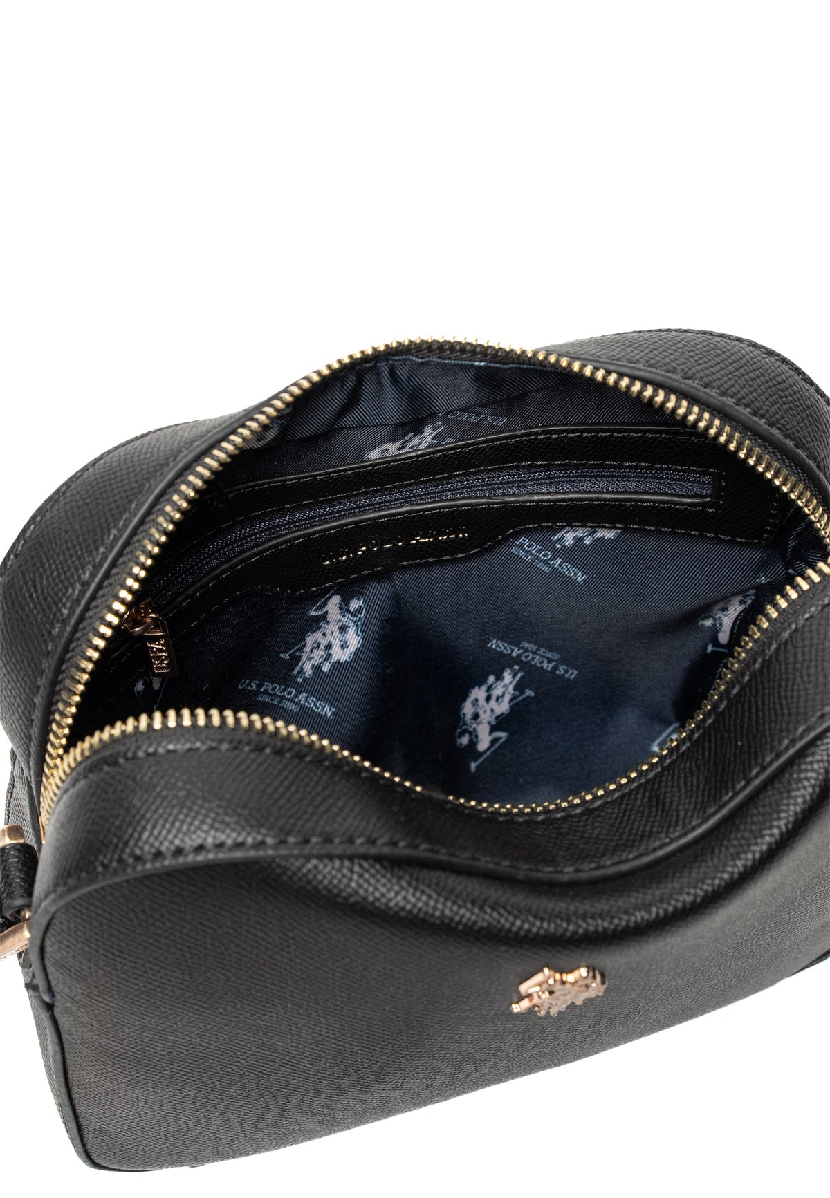 U.S. Polo Assn. crna ženska torba preko tijela s teksturom