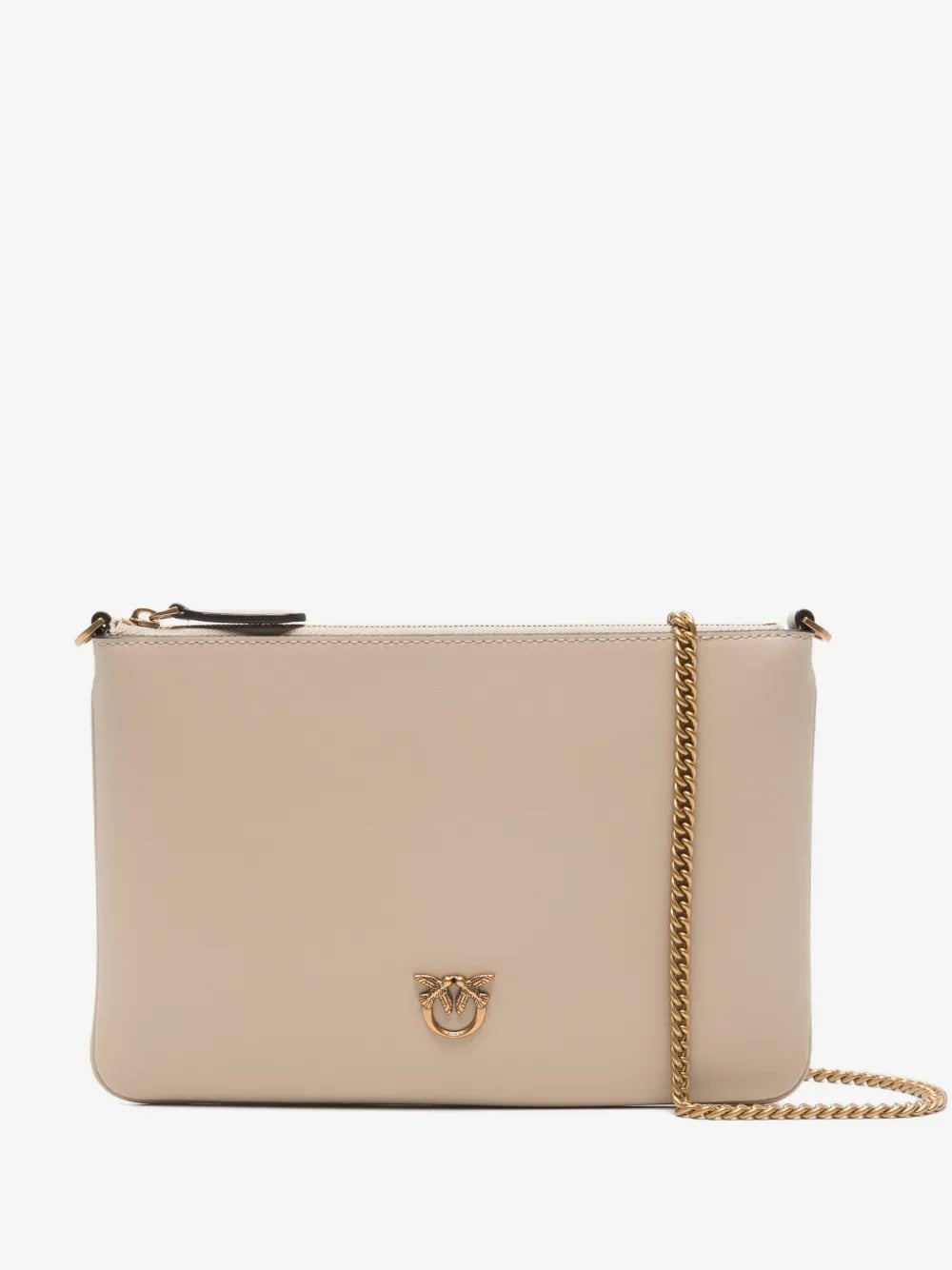 Pinko bež ženska crossbody torba sa zlatnim lancem
