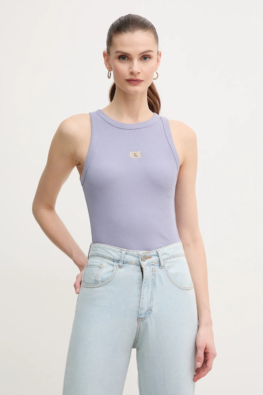 Calvin Klein siva ženska majica rebraste teksture