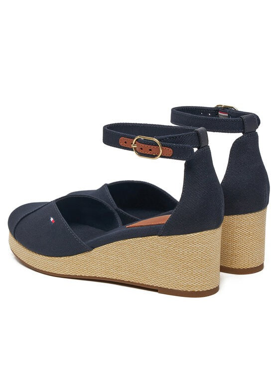 Tommy Hilfiger tamnoplave ženske sandale na punoj peti