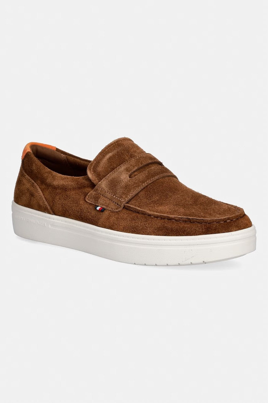 Tommy Hilfiger smeđe muške mokasine od velura