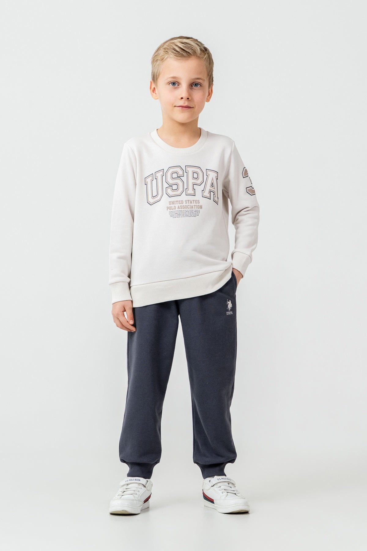 U.S. Polo Assn. sivi komplet dukserica i trenerka za dječake