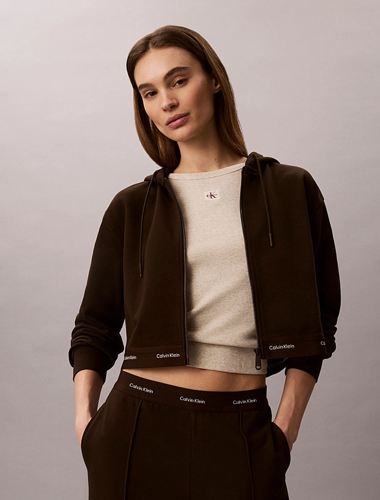 Calvin Klein smeđa ženska dukserica s kapuljačom