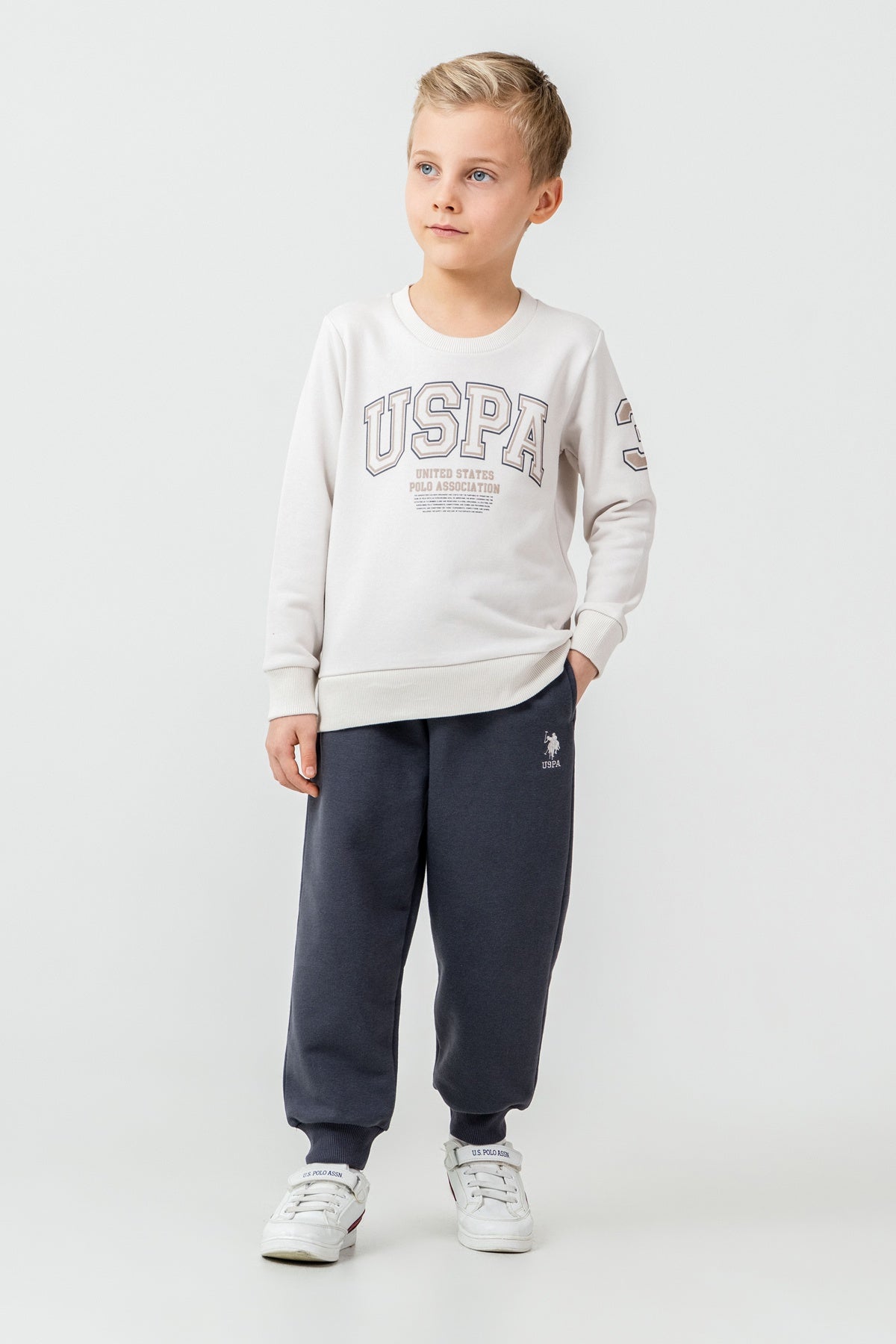 U.S. Polo Assn. sivi komplet dukserica i trenerka za dječake