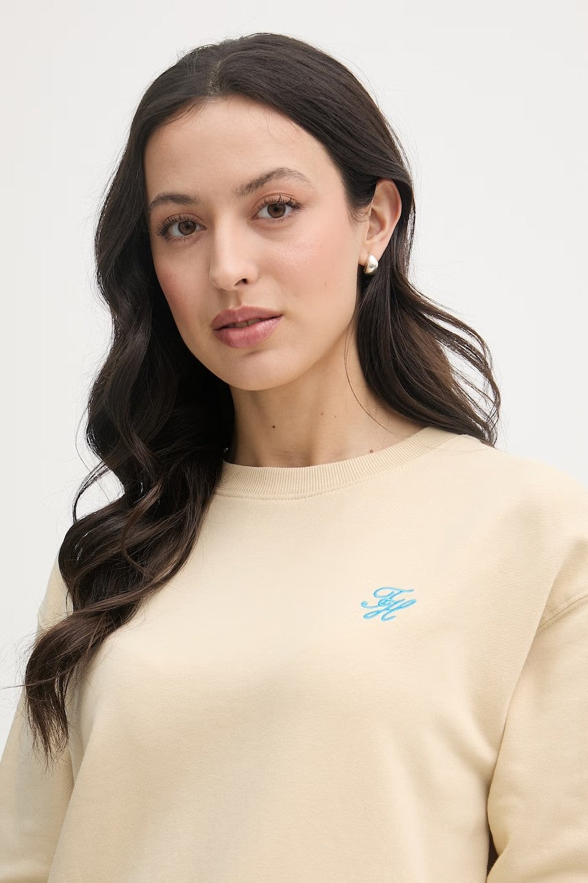 Tommy Hilfiger bež ženska majica s vezenim logom