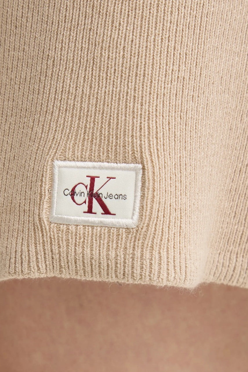 Calvin Klein bež ženska haljina rebraste teksture