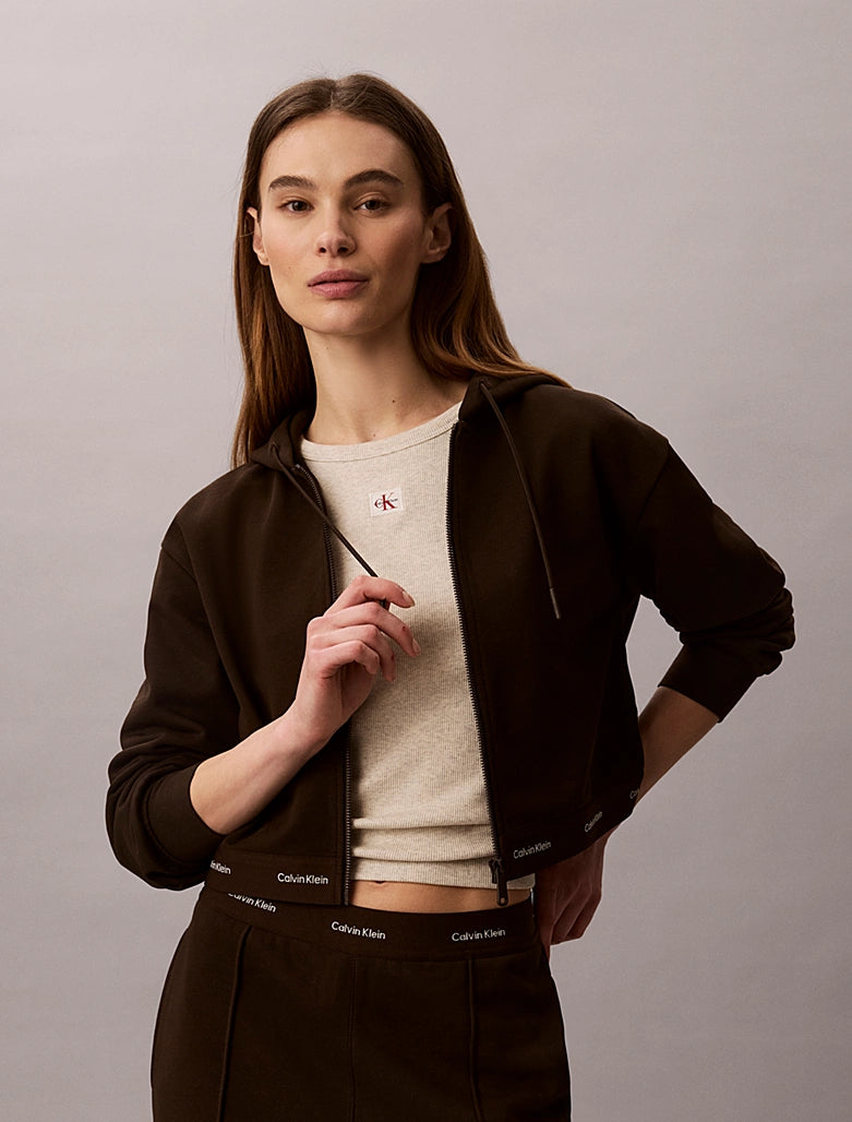 Calvin Klein smeđa ženska dukserica s kapuljačom