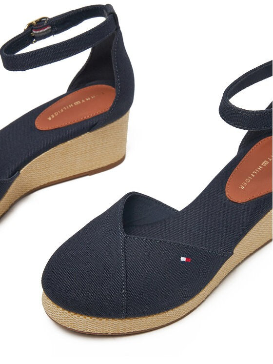 Tommy Hilfiger tamnoplave ženske sandale na punoj peti