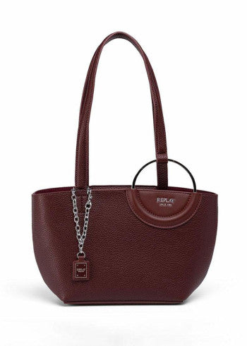 Replay bordo ženska shopper torba sa srebrnim lancem
