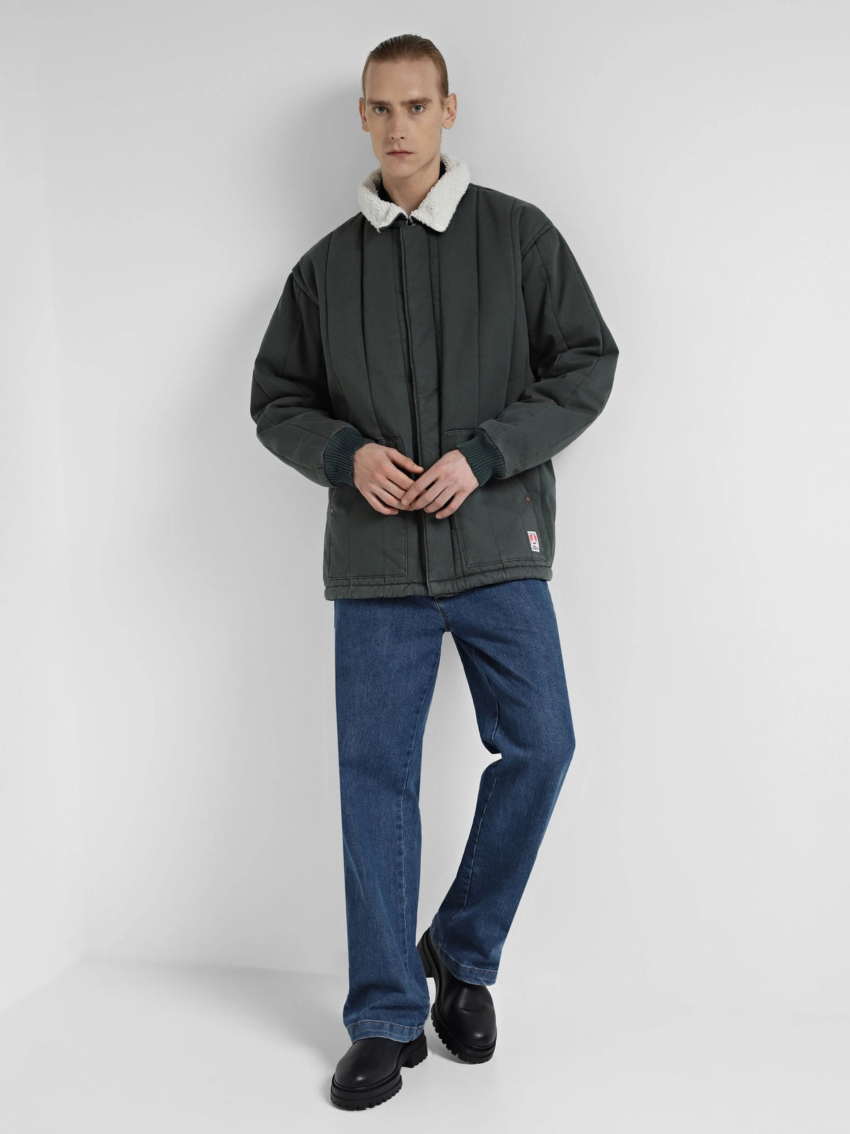 Tommy Hilfiger crne muške gležnjače od zrnaste kože