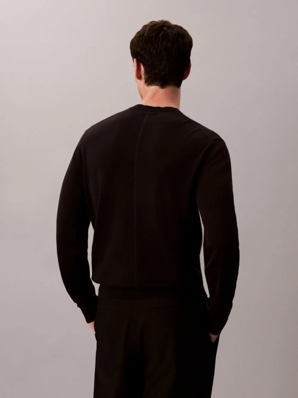 Calvin Klein crni muški džemper s okruglim izrezom