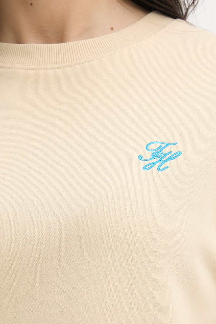 Tommy Hilfiger bež ženska majica s vezenim logom