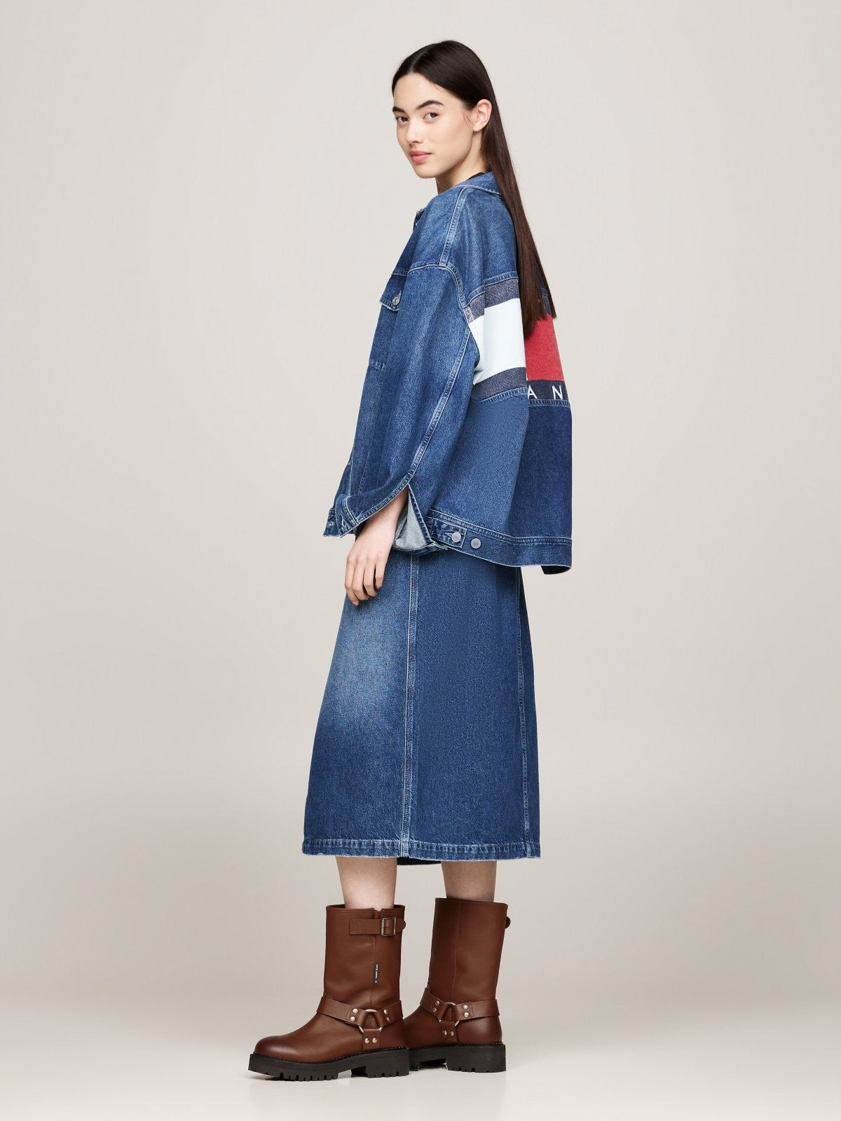 Tommy Hilfiger smeđa ženska kožna čizma