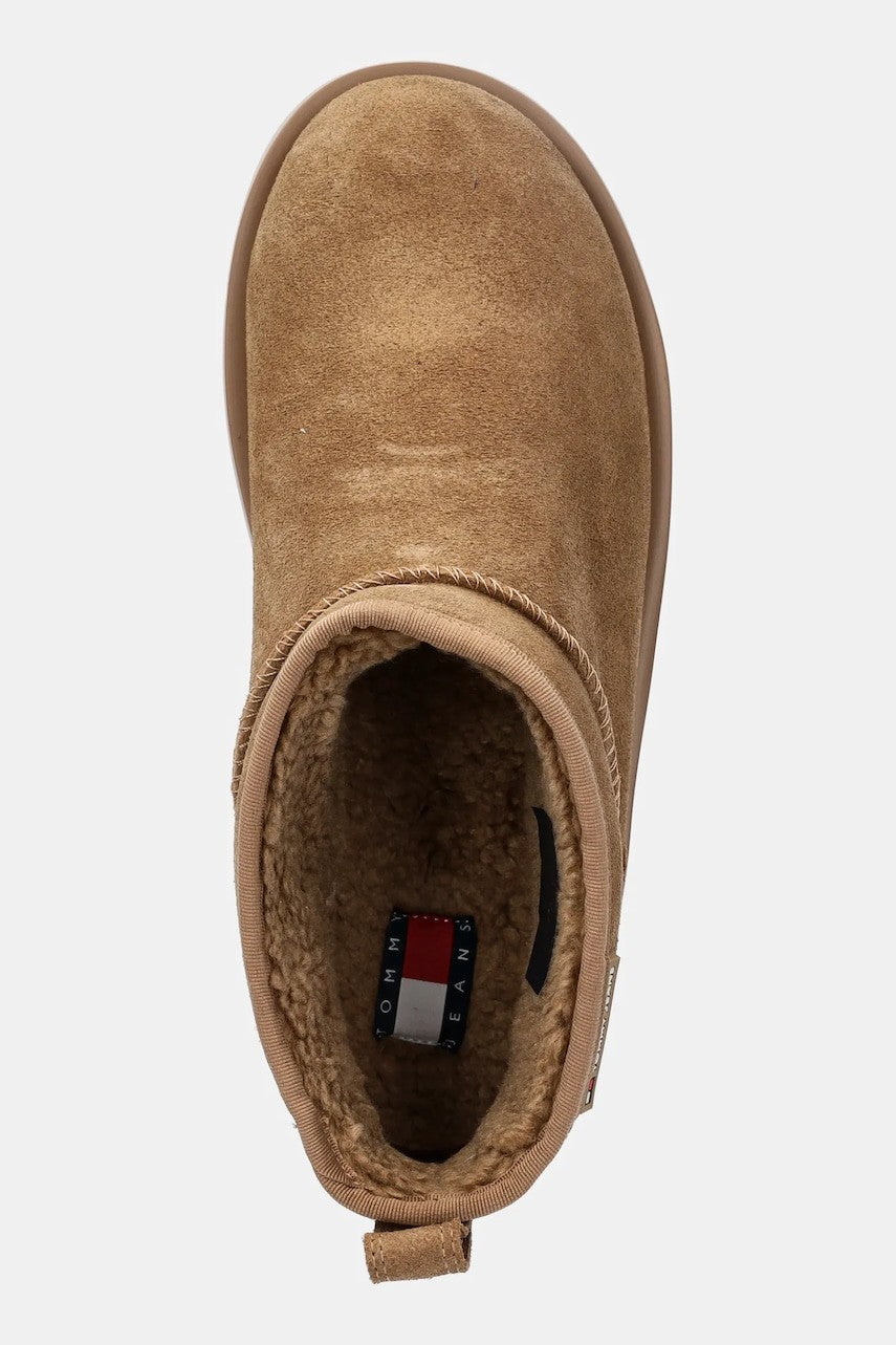 Tommy Hilfiger bež ženske gležnjarice od brušene kože