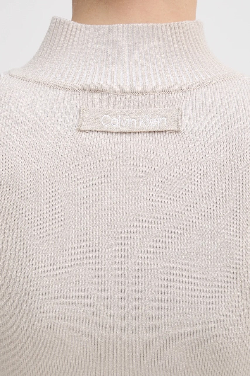 Calvin Klein bež ženska pletena jakna s rajsferšlusom