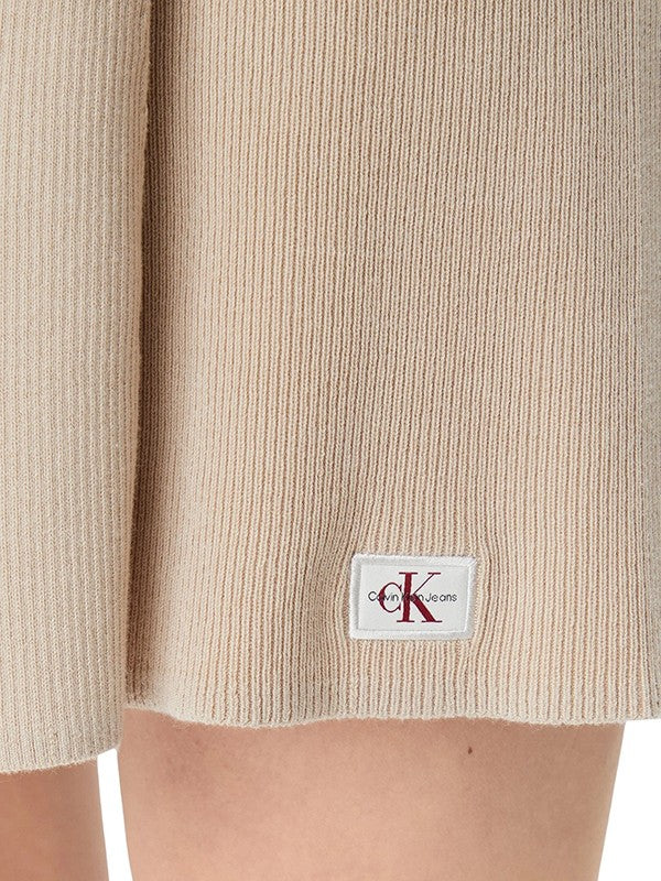 Calvin Klein bež ženska haljina rebraste teksture