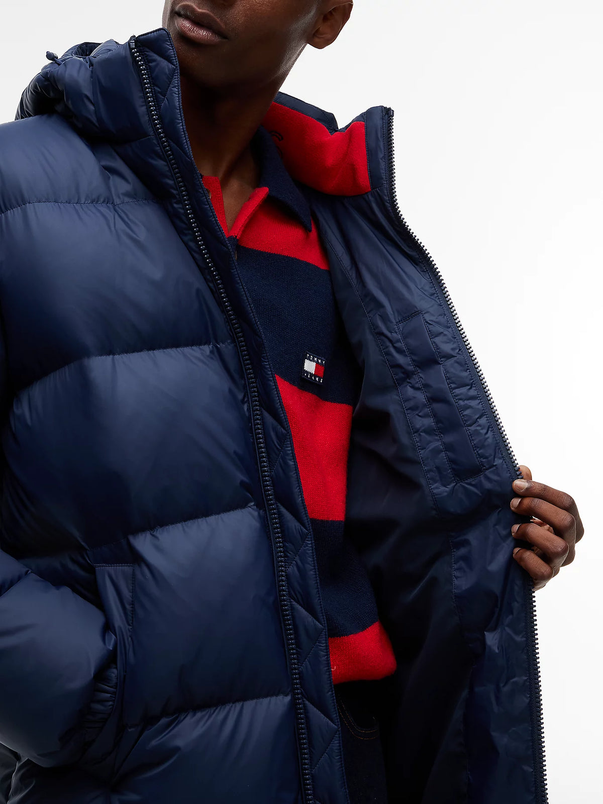 Tommy Hilfiger teget muška duga prošivena jakna