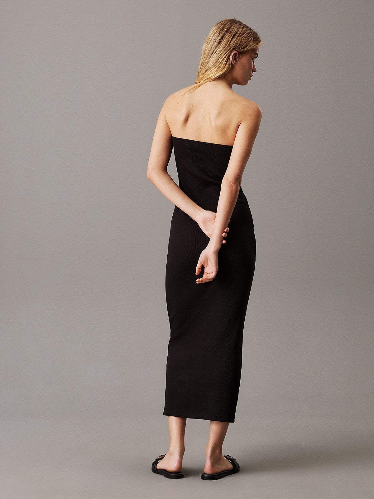 Calvin Klein crna ženska midi haljina
