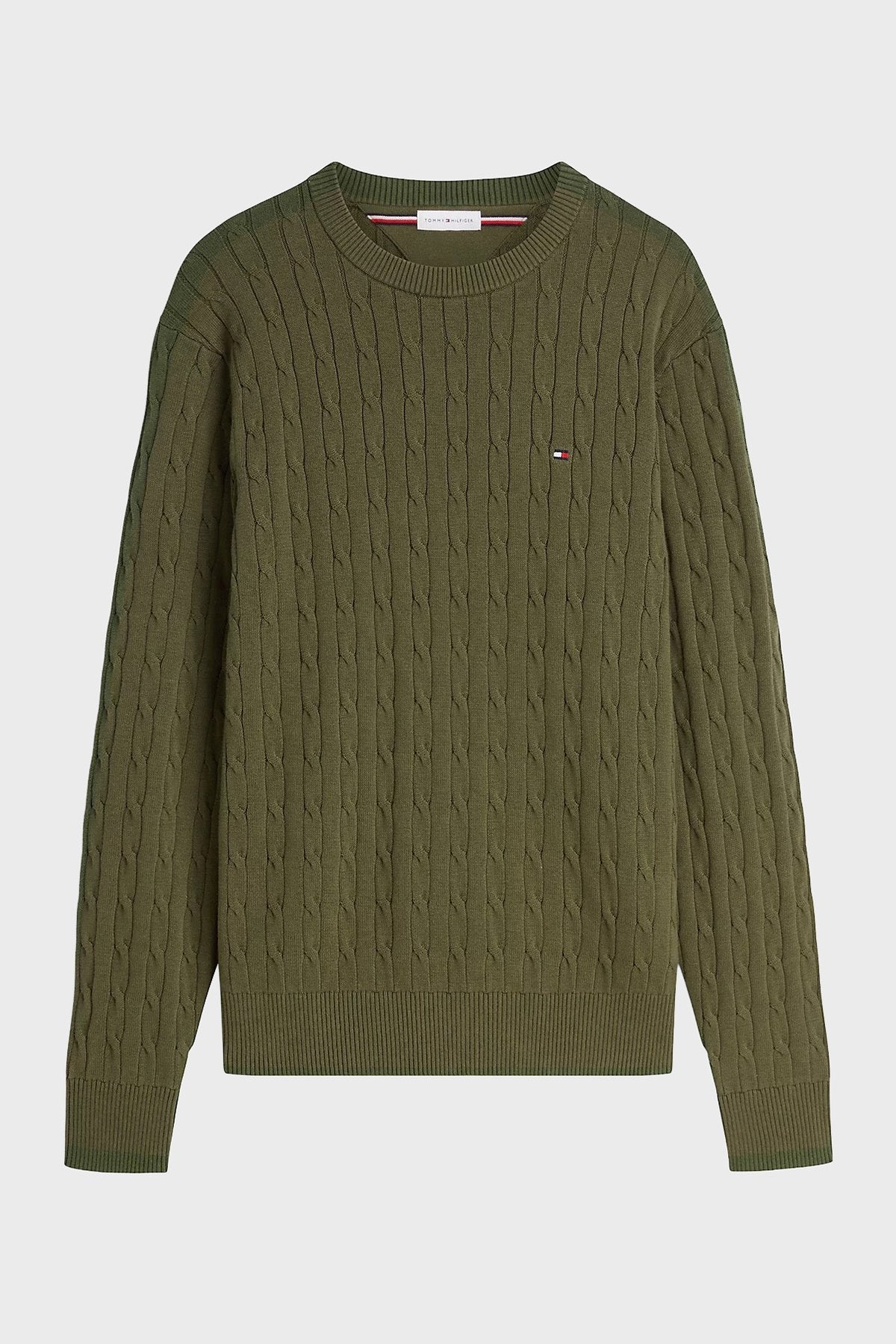Tommy Hilfiger zeleni muški džemper s pletenim uzorkom