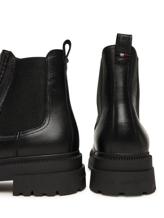 Tommy Hilfiger crne muške čelzi čizme na platformi
