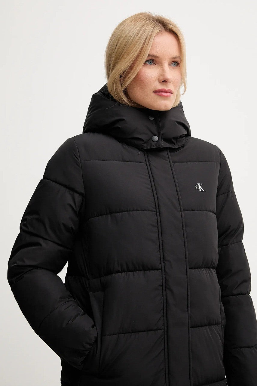 Calvin Klein crna ženska pernata jakna s kapuljačom