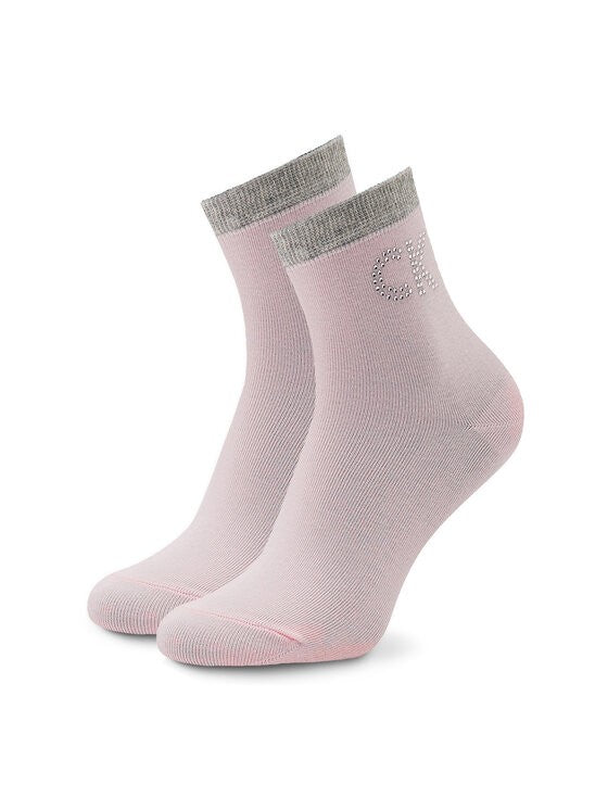 Calvin Klein roze ženske čarape sa sivim završetkom