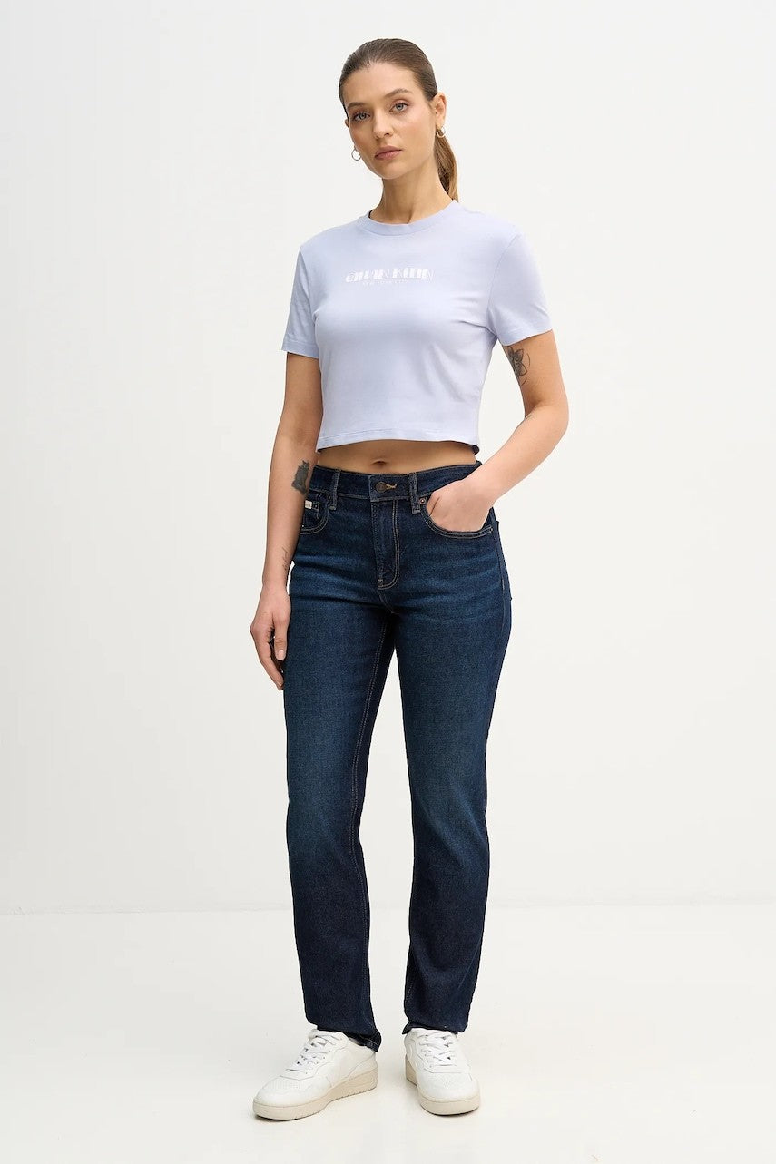 Calvin Klein tegetplave ženske farmerke visokog struka