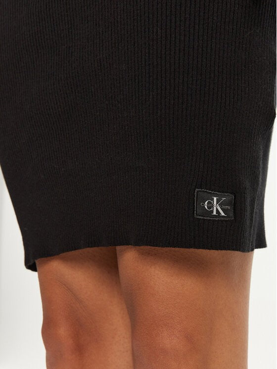 Calvin Klein crna ženska haljina s rolo kragnom