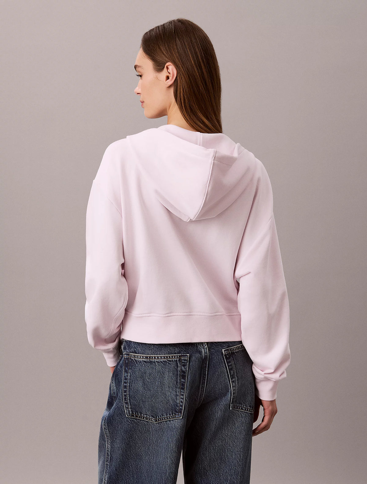 Calvin Klein roza ženska dukserica s kapuljačom